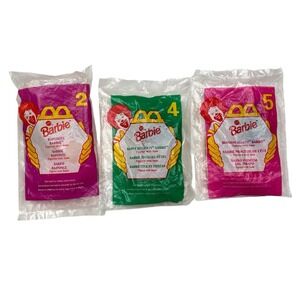 1997 Barbie McDonalds Happy Meal Toy Dolls Set Rapunzel Holidays Blossom‎ Beauty